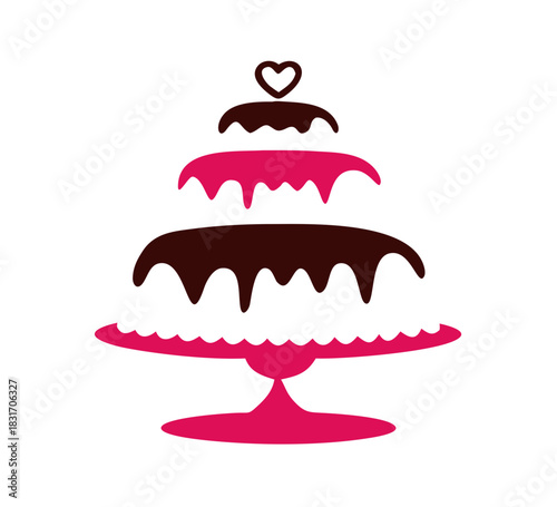 Sweet Tiered Love Wedding Cake Logo design