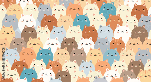 A vast and adorable collection of playful kittens in various colors and patterns.