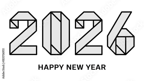 New Year's Eve 2026: Geometric digits celebrate the upcoming year, symbolizing fresh beginnings and aspirations for the future.