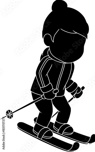 sport illustration winter silhouette mountain logo extreme icon active outline ski action vacation downhill snow white fun skier speed shape landscape vector graphic background