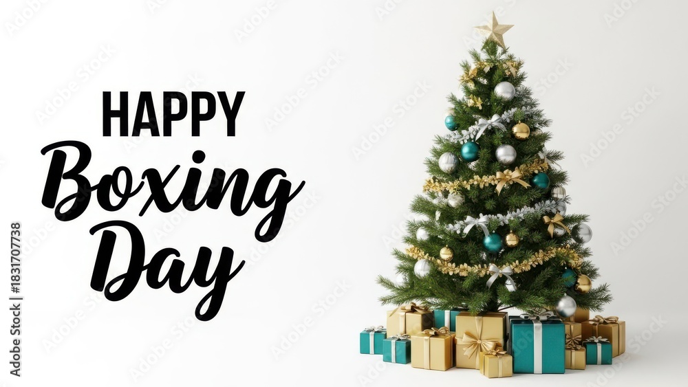 Fototapeta premium Joyful Boxing Day Festivities and Holiday Gifting