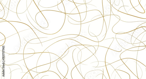 abstract minimal line art with flowing golden curves on a light background for modern graphic design