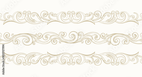 Elegant Vintage Ornamental Flourishes Decorative Design Elements for Classic Style