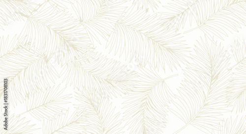 Elegant subtle palm leaf pattern in soft neutral tones suitable for backgrounds and design projects