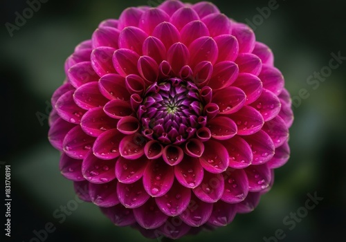 Vibrant magenta dahlia flower with intricate petal layers