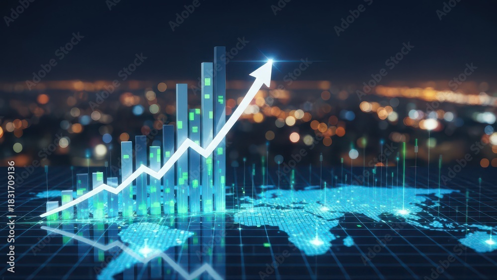 Naklejka premium Global Business Growth and Economic Development Strategy