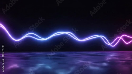 Wallpaper Mural Abstract Neon Wave Energy Flowing Through Dark Space. Torontodigital.ca