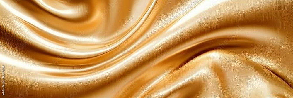 Fototapeta premium Golden Elegance Abstract Silky Fabric with Smooth Texture and Luxurious Surface for Art Display