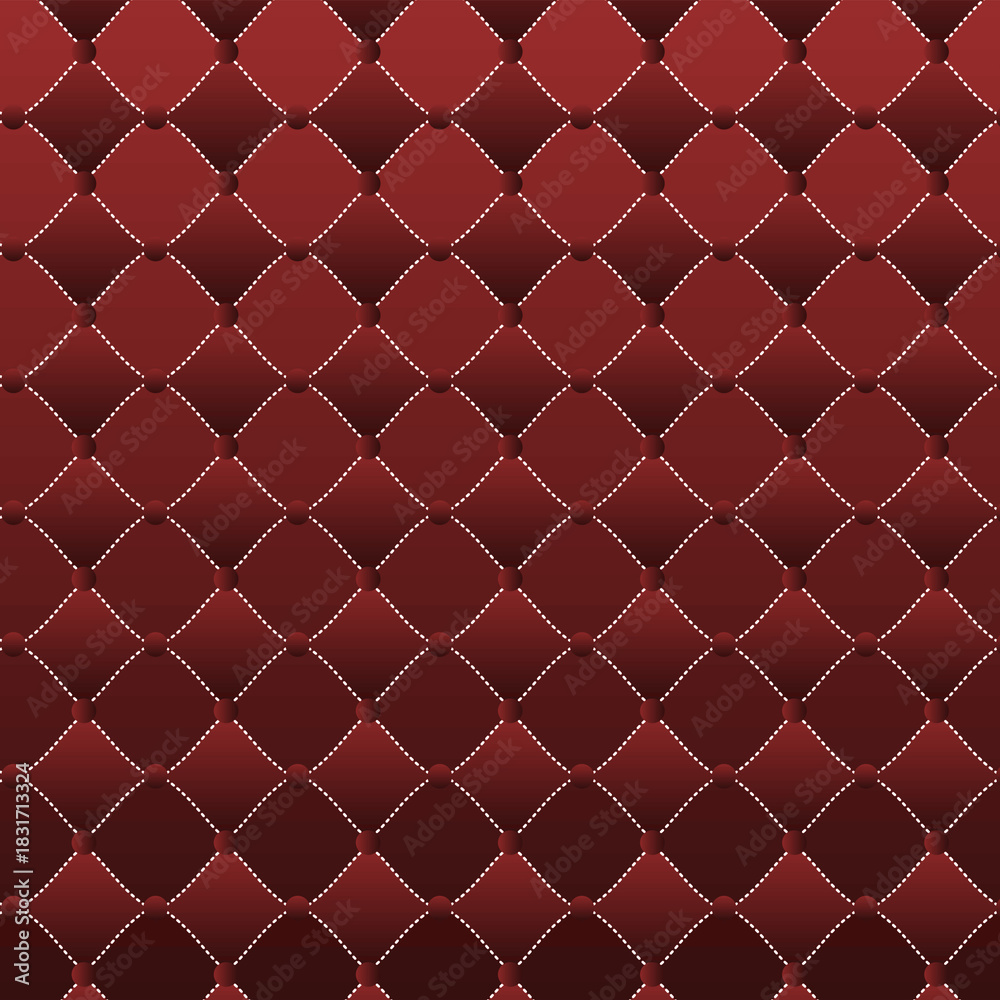 Obraz premium Luxurious Deep Red Quilted Upholstery Texture
