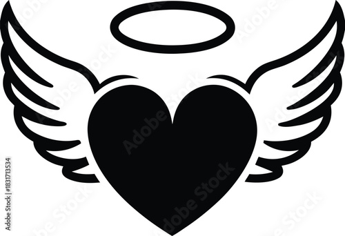 Heavenly love emblem isolated on white background