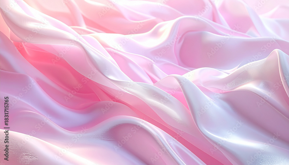 Fototapeta premium ピンクのグラデーションが美しい波状の布
