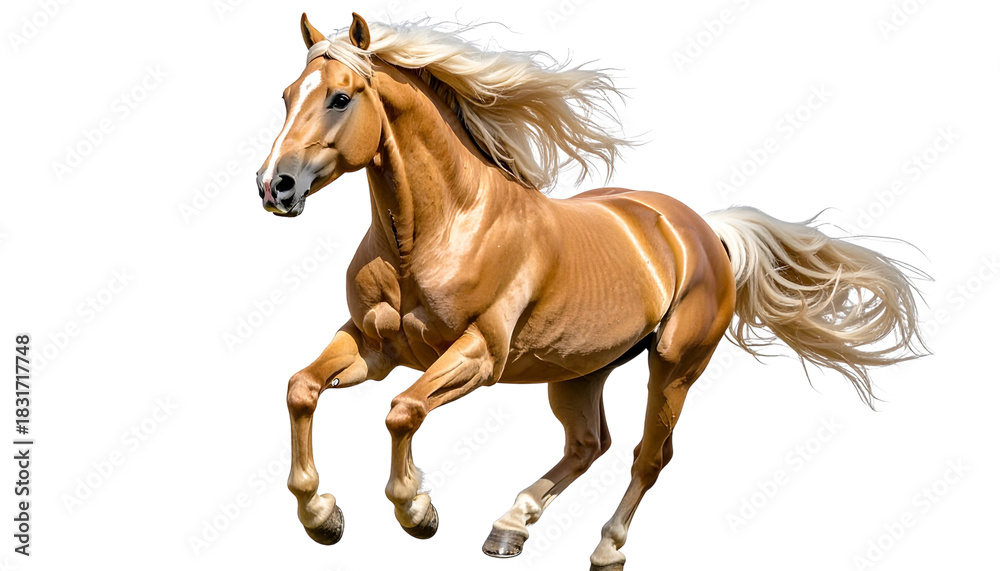 Obraz premium Beautiful brown horse isolated on white background