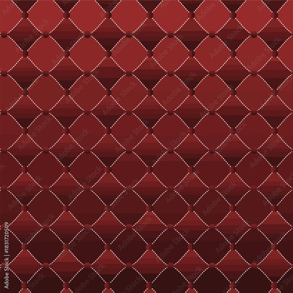 Obraz premium Luxurious Deep Red Quilted Upholstery Texture