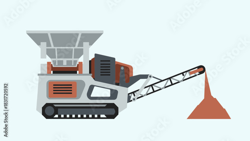 Mining Industry Extractor With Hopper For Processing Ore On Factory