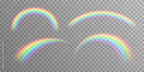 Set of rainbow arches. Vector