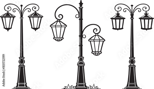 street lamp vector
