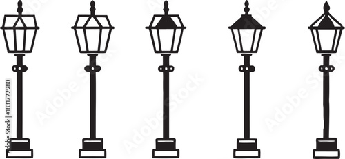 street lamp silhouettes