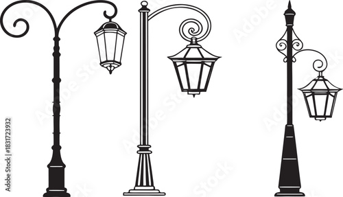 street lamp isolated on white