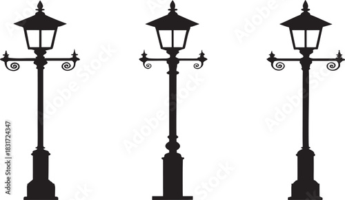 street lamp isolated on white