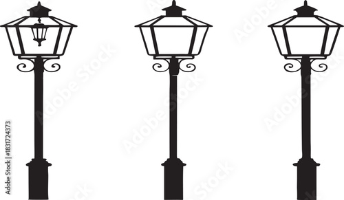 street lamp isolated on white