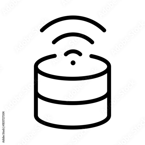 Wireless Data Hub Connectivity Line Icon for Smart Device