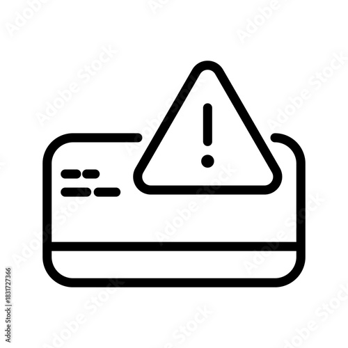 Credit Card Warning Icon Payment Error or Transaction Alert