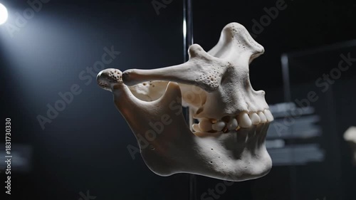 Close-up Cinematic Dolly Shot of a Human Palatine Bone Specimen