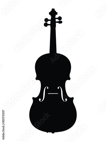 A striking silhouette of a classic cello musical instrument design