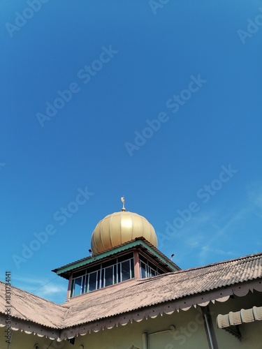 roof of mosque and blue sky 