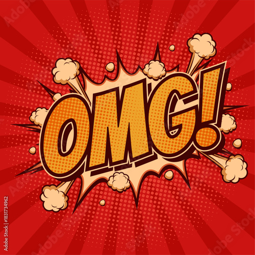 Omg Comic Explosion Cartoon Clouds