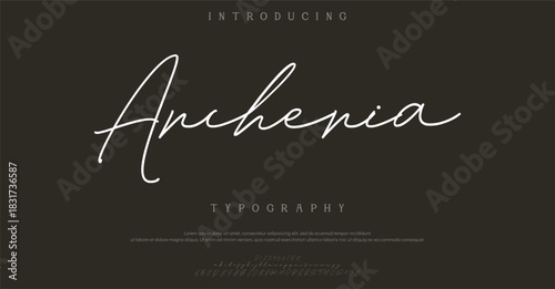 Classic lettering minimal fashion design. Elegant typography alphabet a to z and number. Uppercase, lowercase, ligatures, alternative variation, and number.