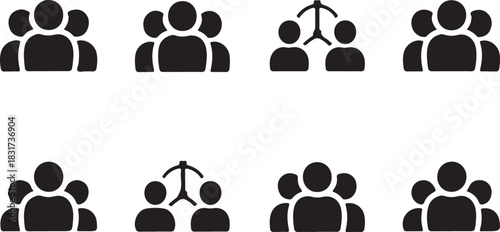 Teamwork Icons Vector for Business and Collaboration Ideas