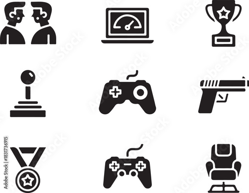 Vector icon collection for video games and esports