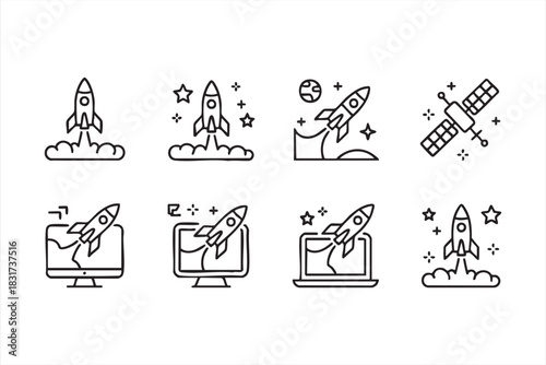 Space Mission and Rocket Graphics for Tech Platforms, Dashboards, and Development