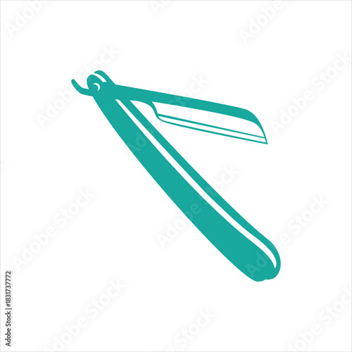 Straight razor grooming tool vector illustration for barber shops Vector