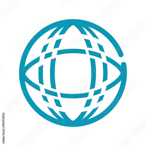 Stylized teal globe icon representing global connectivity and network infrastructure.