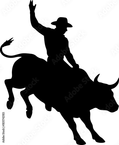Rodeo rider black silhouette.