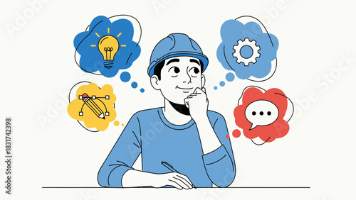 Innovative Engineer Having Creative Business Vision with Idea Generation