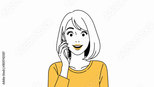 Surprised Woman Answering Phone Call With Shocked Expression
