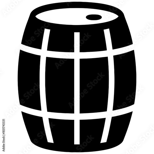 Wooden barrel silhouette icon isolated storage cask container vector graphic design element