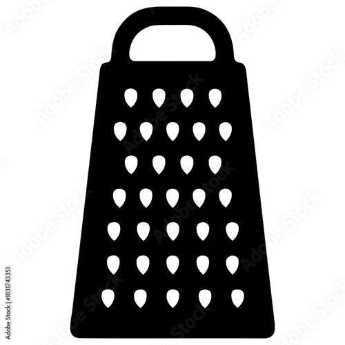 Box cheese grater silhouette icon isolated on white kitchen utensil vector