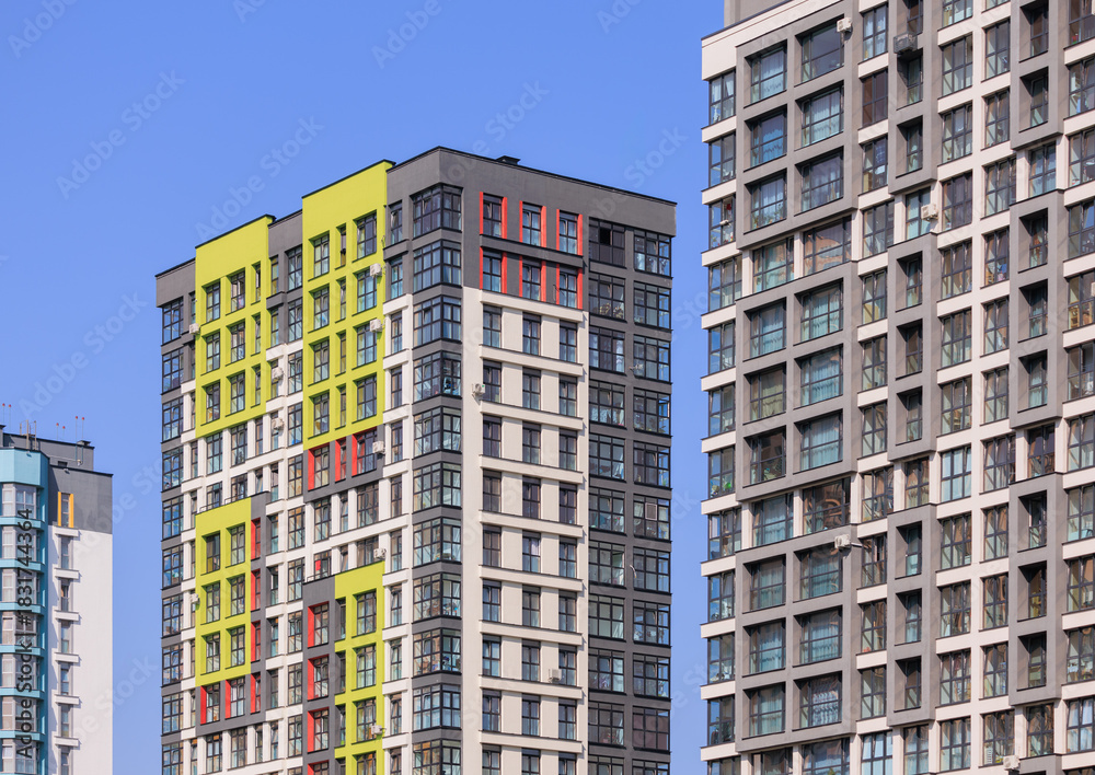 Fototapeta premium Cityscape, modern buildings on a summer day