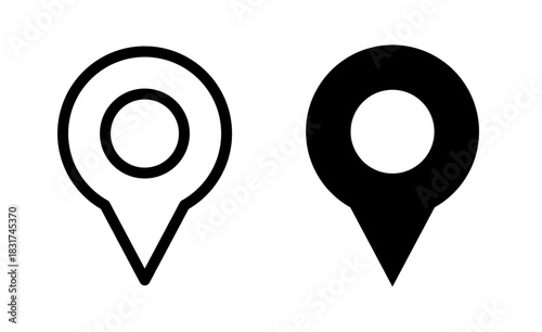 Location address icons. Place, adress, map pin symbol
