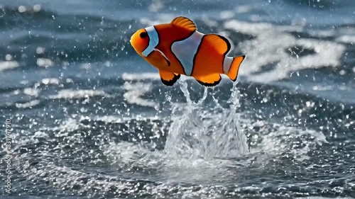 Powerful swimmer training hard in open water with splashing waves and dynamic movement, perfect for sports and fitness marketing campaigns