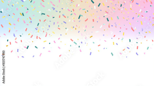 A gentle pastel confetti burst with a clean modern New Year aesthetic.