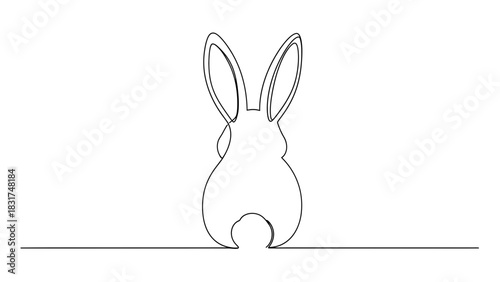 Elegant easter bunny design, simple continuous line drawing, minimal illustration