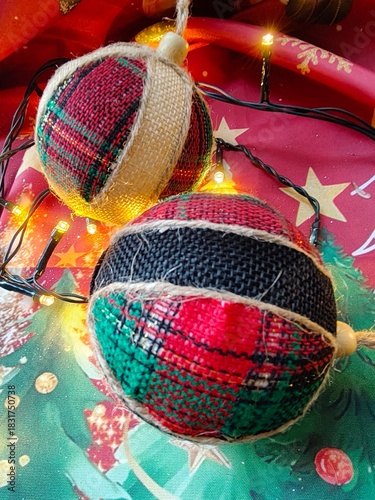 Red green gold christmas decoration