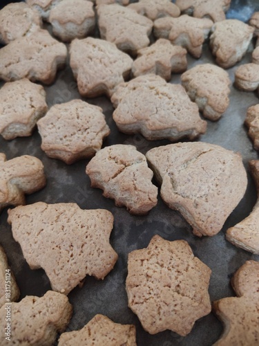 Christmas Cookies. Cookie Preparation, cutting