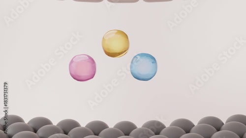 Encapsulated Serum or Exosome Bursting to Release Ingredients Deep into Skin, 3D Animation