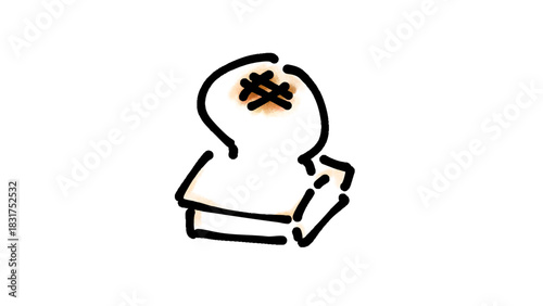 切り餅が焼いて膨らんでいるアイコン